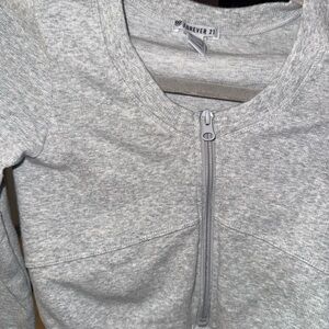 Forever 21 Light Gray Zip-Up Jacket